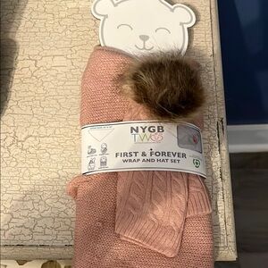 NYGB Pink Wrap and Hat Set